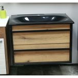 Ormarić EURI BLACK 75cm sa crnim lavaboom