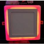 LED panel 12W+4W KOCKA ugradna CRVENA