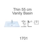 Lavabo ravan 55cm za ormarić THIN