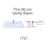 Lavabo ravan 80cm za ormarić THIN