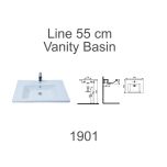 Lavabo ravan 55cm za ormarić LINE