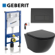 Komplet set GEBERIT vodokotlić + Delta50 crna tipka + ARES Black WC šolja i daska