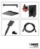 HERZ SQ Black set za tuš kabinu ugradni 7 u 1