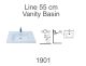 Lavabo ravan 55cm za ormarić LINE