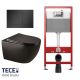 Komplet set TECE vodokotlić + crna tipka + ARES Black WC šolja i daska