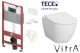 Komplet set TECE vodokotlić + bela tipka + VITRA Mia Round WC šolja