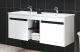 TWIN 120 cm BELI donji ormarić sa duplim lavaboom Č