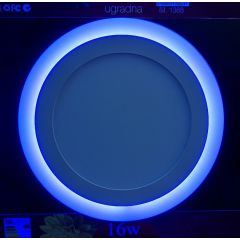 LED panel 12W+4W KRUG nadgradna PLAVA