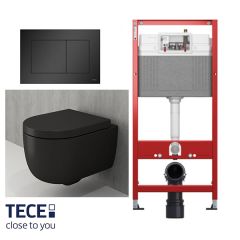Komplet set TECE vodokotlić + crna tipka + crna Bocchi WC šolja