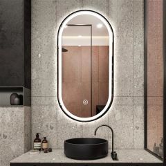 -Ogledalo LED Black Frame Oval 50x90 cm E