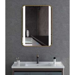 44051 Ogledalo LED Gold Frame Round Edge 60x80 cm V