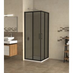 80x80 K tuš kabina CONCEPT Atlas Black zatamnjeno 6mm