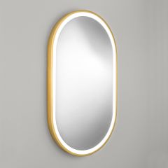 -Ogledalo LED Gold Frame Oval 50x90 cm E