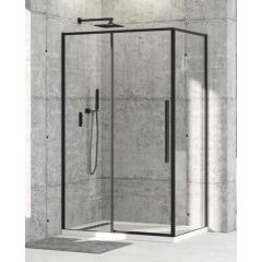 -120x80 K tuš kabina BLACK Slim 6mm (tanki ram)