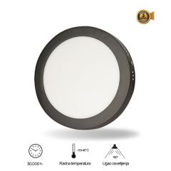 BLACK LED panel 18W krug nadgradni