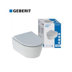 GEBERIT iCON Round RIM-FREE WC šolja konzolna COMPACT + daska