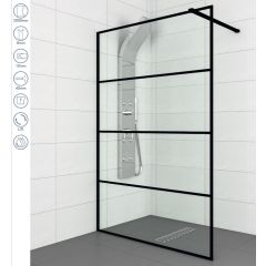 Fiksni paravan 100B Black 90 cm (8mm) N