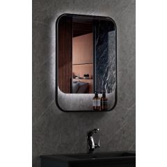 -Ogledalo LED Black Frame sa etažerom 50x80 cm E