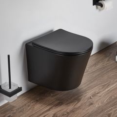 - PURE Compact Black Matte konzolna WC šolja + SLIM daska MH-300MB