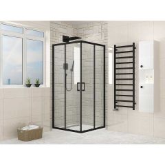 -90x90 K tuš kabina BLACK providno 6mm