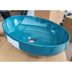 AXA Decus Oval lavabo Petrolio sjaj 50x35 cm